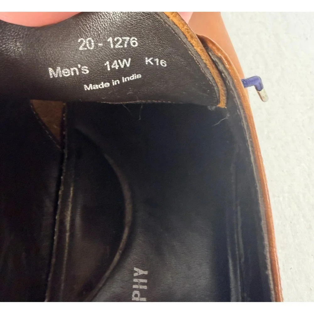 Johnston & Murphy Men's Cap Toe Oxford Dress Shoes Brown Leather Size 14W
